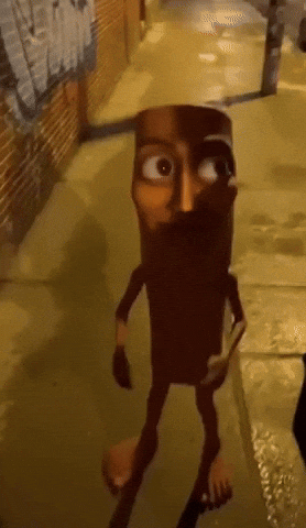 Animated Tung Tung Tung Sahur holding a bat